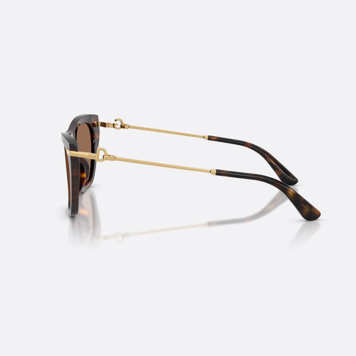 Ochelari de soare Dolce & Gabbana DG4511 502/73, patrati havana, pentru femei, punte simplă, integrată în ramă, brațe subțiri, conice, vedere laterală