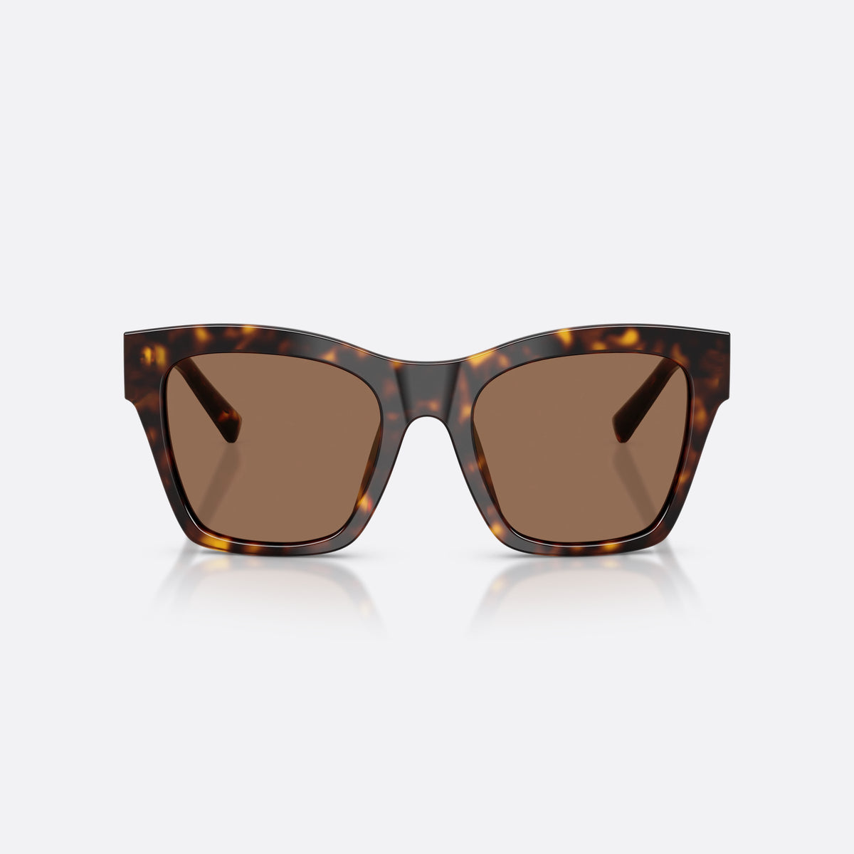 Ochelari de soare Dolce & Gabbana DG4512 502/73, patrati havana, pentru femei, punte dublă simplă, logo al brandului pe braț, ramă completă, vedere din față