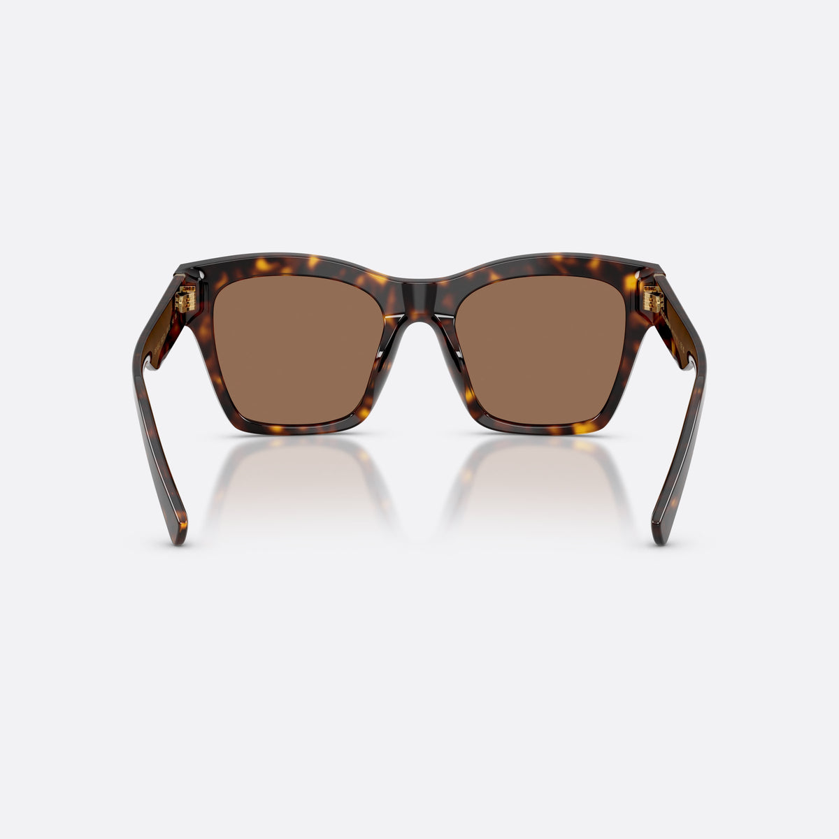 Ochelari de soare Dolce & Gabbana DG4512 502/73, patrati havana, pentru femei, punte dublă simplă, logo al brandului pe braț, ramă completă, vedere din spate
