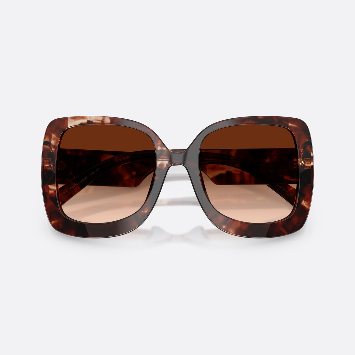 Dolce & Gabbana DG4513 322274 sunglasses, red square frame for women, plain bridge joining lenses, full-rim thick frame, folded