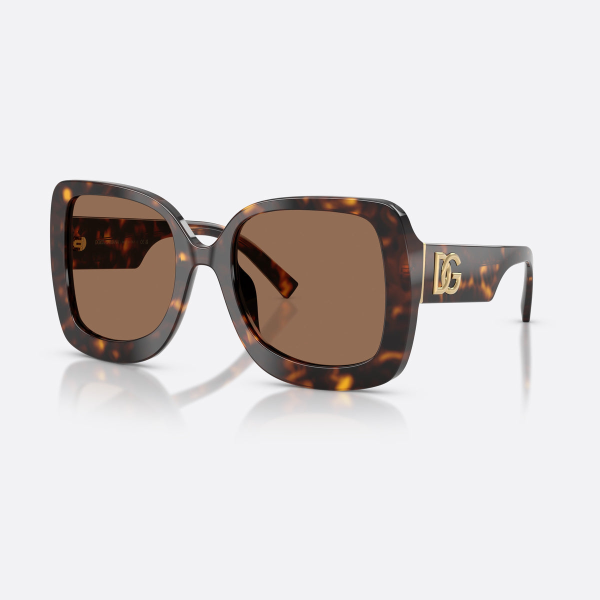 Dolce & Gabbana DG4513 502/73 sunglasses, havana square frame for women, plain bridge, integrated into frame, full-rim acetate frame