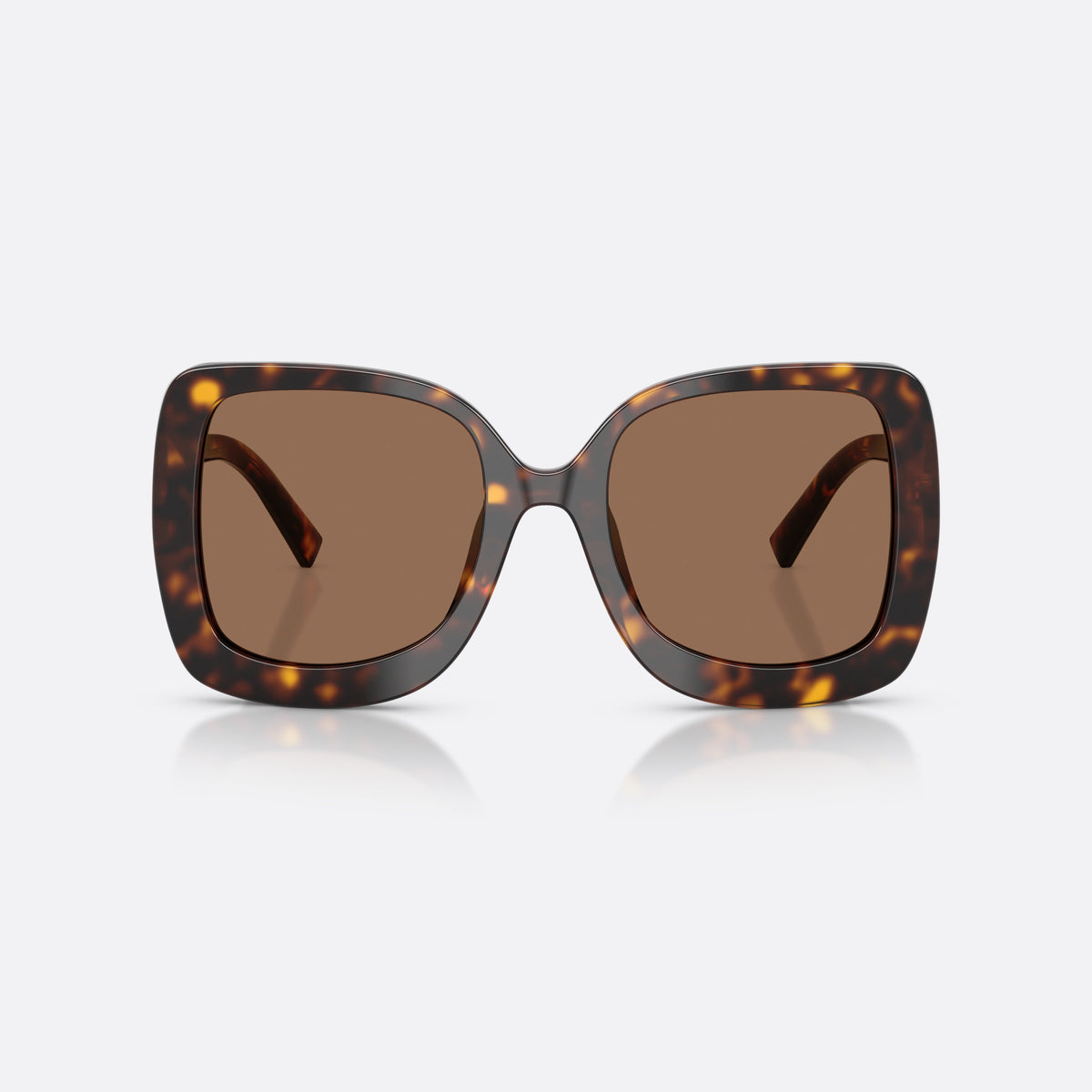 Dolce & Gabbana DG4513 502/73 sunglasses, havana square frame for women, plain bridge, integrated into frame, full-rim acetate frame, front view