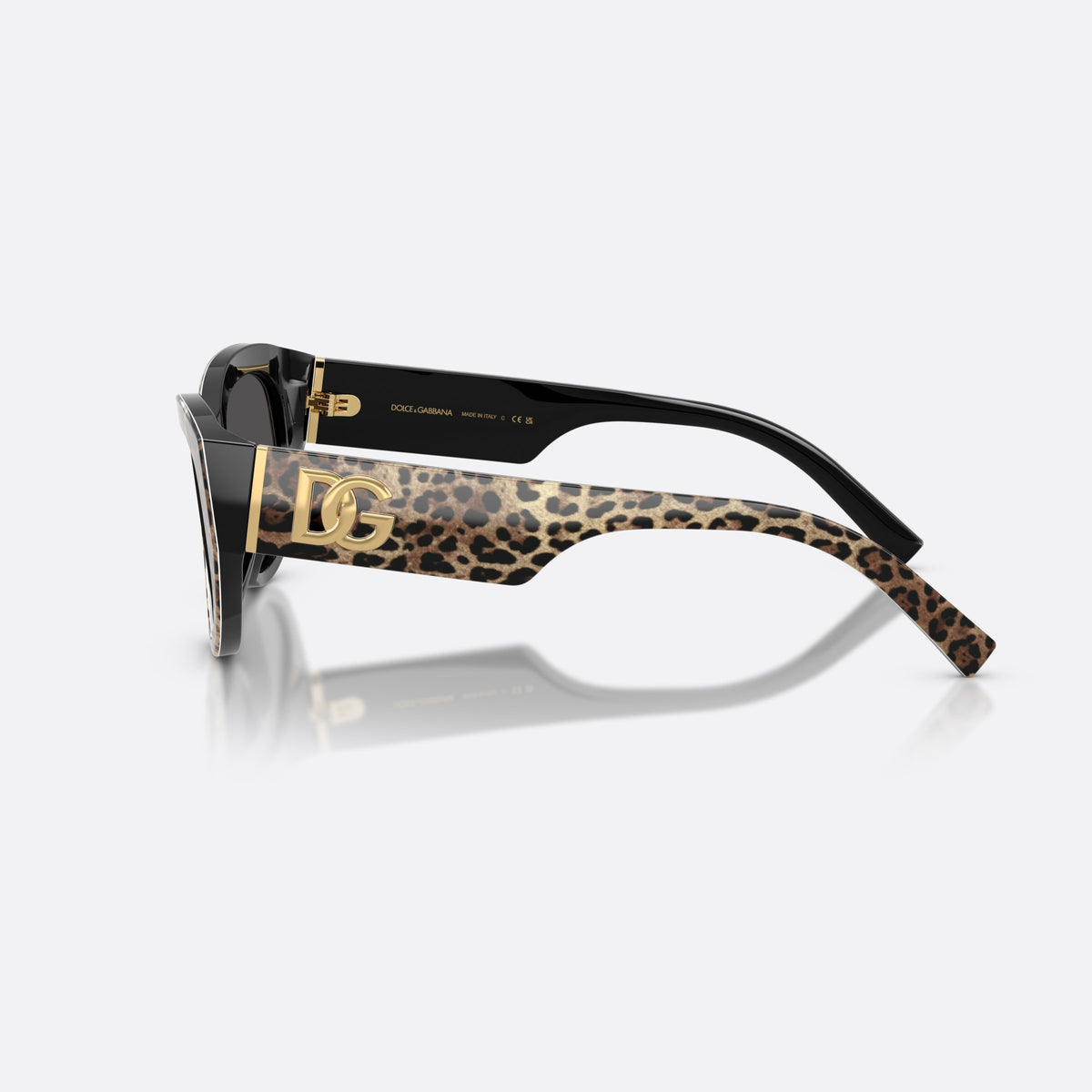 Dolce & Gabbana DG4514 316387 sunglasses, brown cat eye frame for women, plain bridge, brand logo on temple, full rim, side view