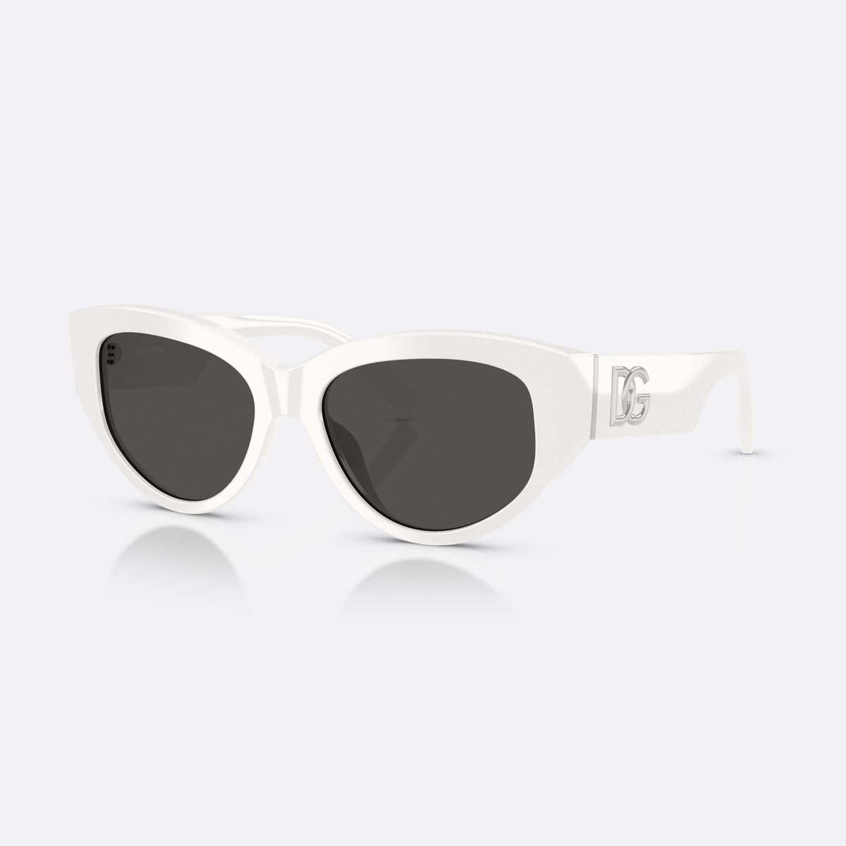 Ochelari de soare Dolce & Gabbana DG4514 331287, cat eye alb, pentru femei, punte simplă, logo-ul brandului pe braț, ramă completă