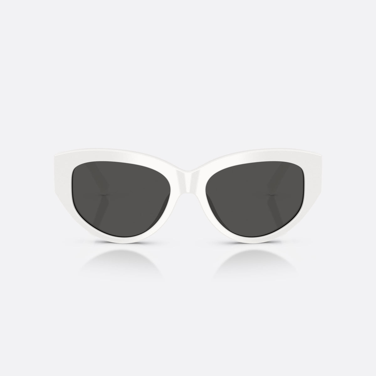 Ochelari de soare Dolce & Gabbana DG4514 331287, cat eye alb, pentru femei, punte simplă, logo-ul brandului pe braț, ramă completă, vedere din față