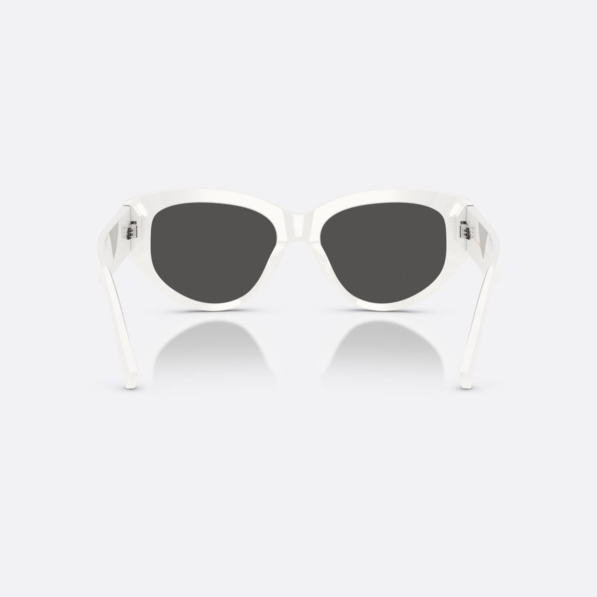 Ochelari de soare Dolce & Gabbana DG4514 331287, cat eye alb, pentru femei, punte simplă, logo-ul brandului pe braț, ramă completă, vedere din spate