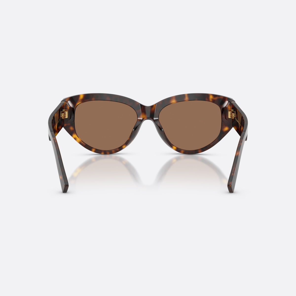 Dolce & Gabbana DG4514 502/73 sunglasses, havana cat eye frame for women, plain bridge, brand logo plaque on temple, back view
