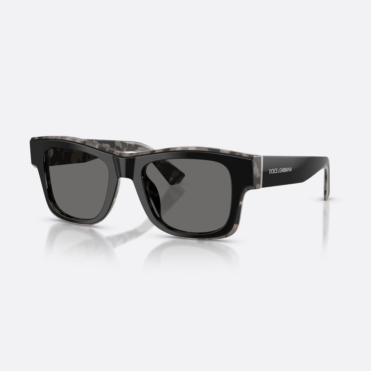 Ochelari de soare Dolce & Gabbana DG4515 3403/1, patrati negru, pentru bărbați, punte simplă, integrată în față, brațe late și plate