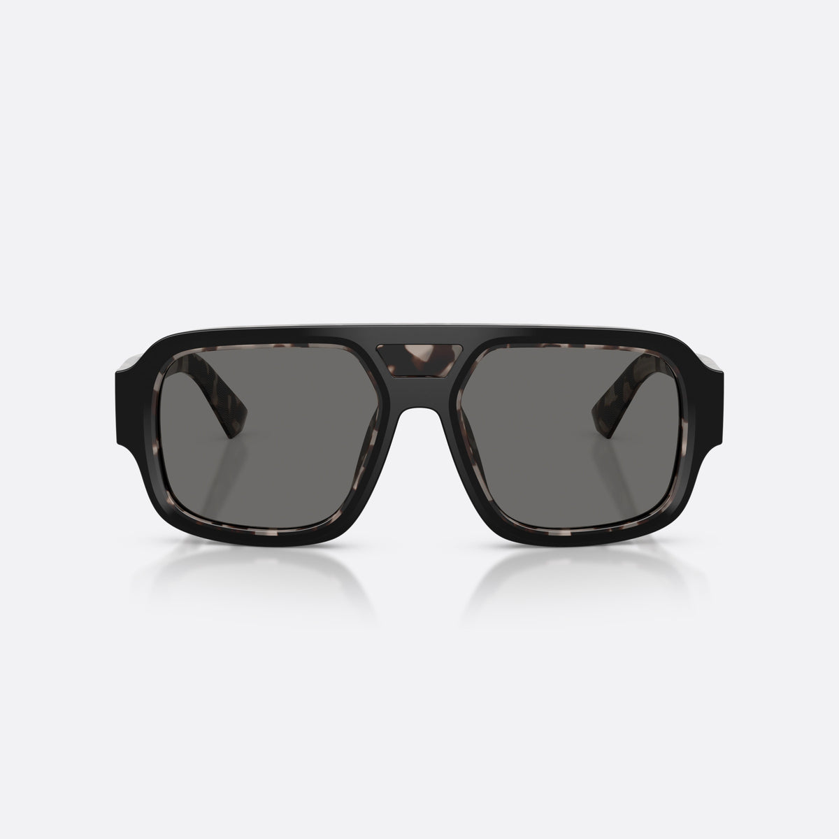 Ochelari de soare Dolce & Gabbana DG4516 3403/1, patrati negru, pentru bărbați, punte dublă cu centru ridicat, litere ale brandului pe braț, vedere din față