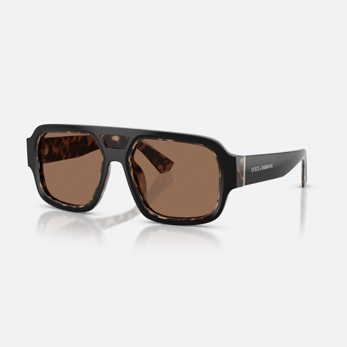 Dolce & Gabbana DG4516 341773 sunglasses, black square frame for men, double bridge with raised top, full-rim frame