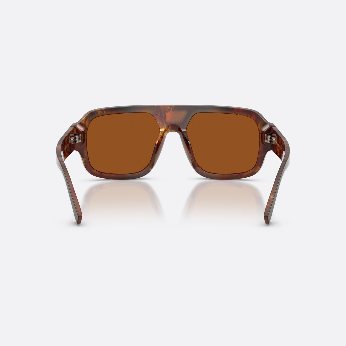 Dolce & Gabbana DG4516 345673 sunglasses, brown square frame for men, double bridge with inset plate, brand lettering on temples, back view