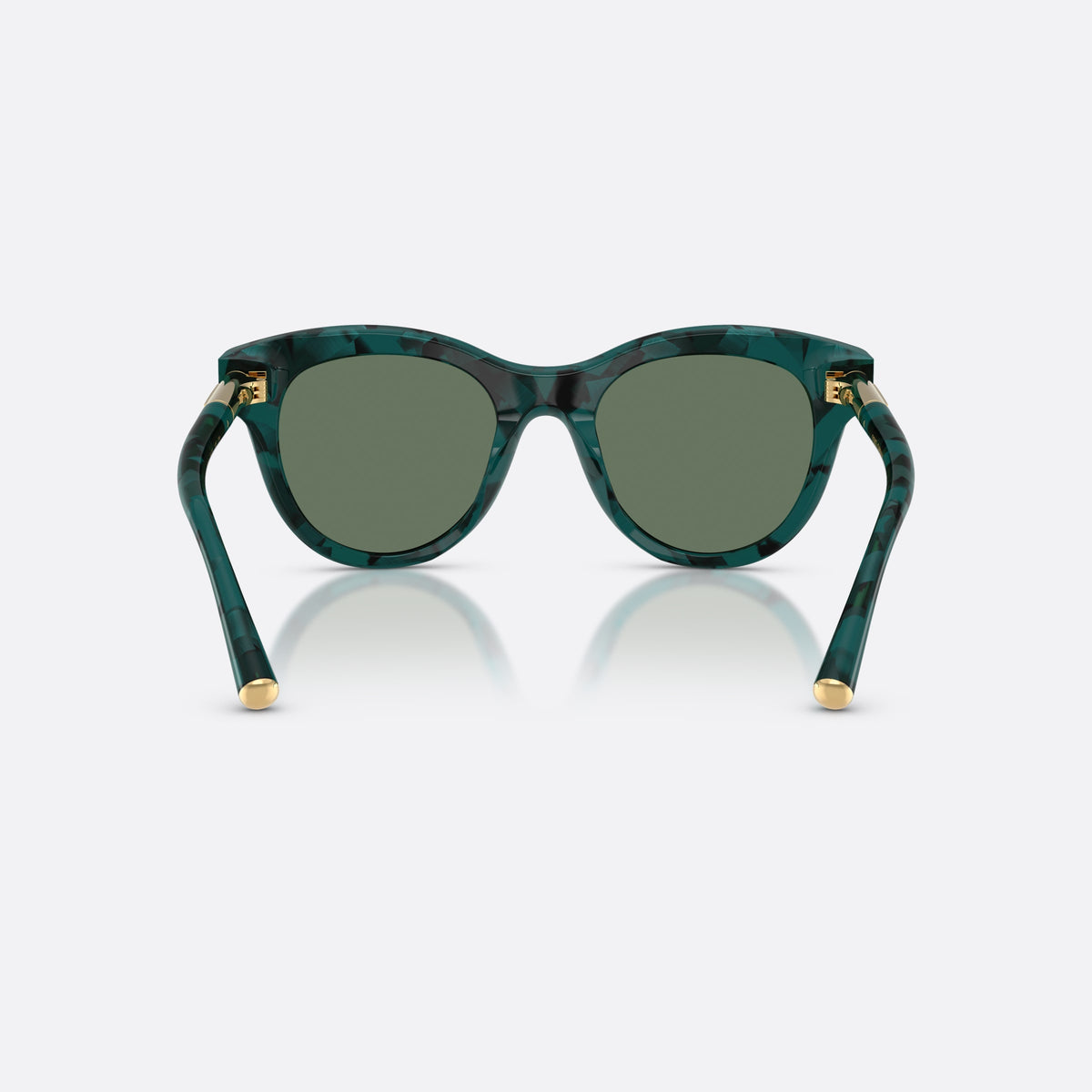 Dolce & Gabbana DG4518 3460/2 sunglasses, green phantos frame for women, keyhole bridge, brand lettering on temples, full-rim frame, back view