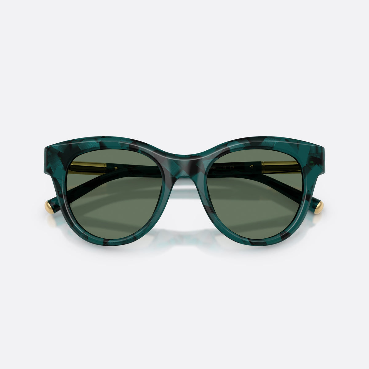 Dolce & Gabbana DG4518 3460/2 sunglasses, green phantos frame for women, keyhole bridge, brand lettering on temples, full-rim frame, folded