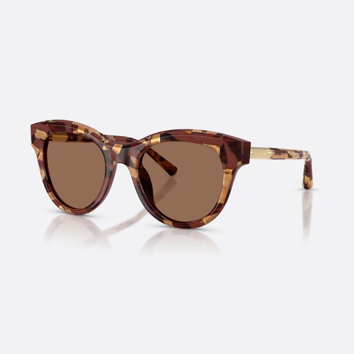 Dolce & Gabbana DG4518 346273 sunglasses, havana phantos frame for women, plain bridge, integrated into front, slim tapered temples