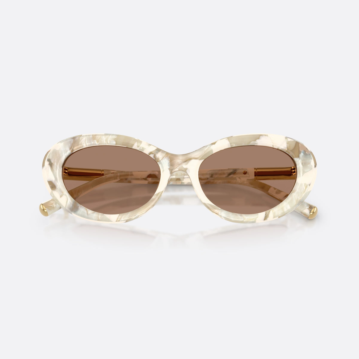Dolce & Gabbana DG4519 346173 sunglasses, white oval frame for women, plain bridge, slim tapered temples, full-rim frame, folded