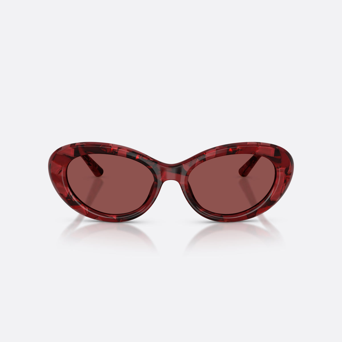 Ochelari de soare Dolce & Gabbana DG4519 346375, ovali roșu, pentru femei, punte simplă integrată, fără logo vizibil al brandului, vedere din față