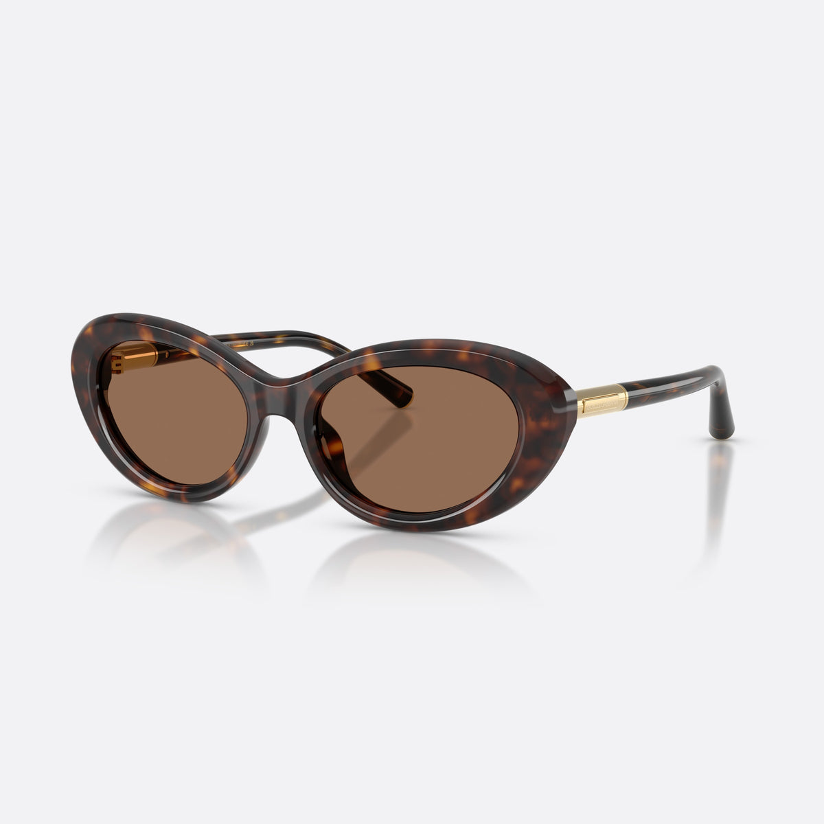 Dolce & Gabbana DG4519 502/73 sunglasses, havana oval frame for women, plain bridge, brand lettering on temple, full rim frame