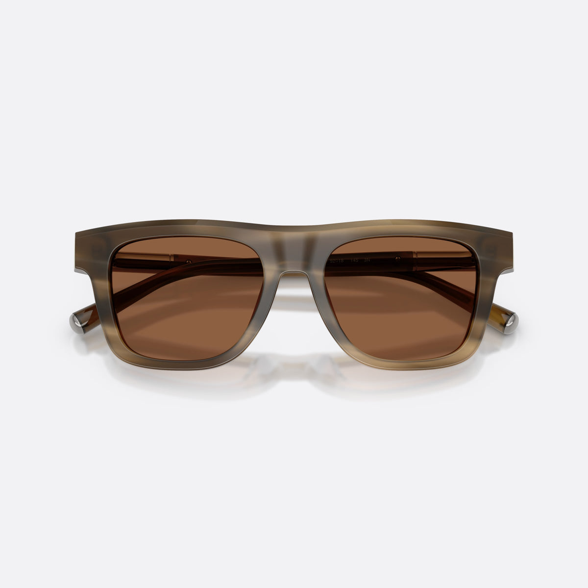 Dolce & Gabbana DG4521 3200OK sunglasses, brown square frame for men, plain bridge, brand lettering on temples, full-rim frame, folded