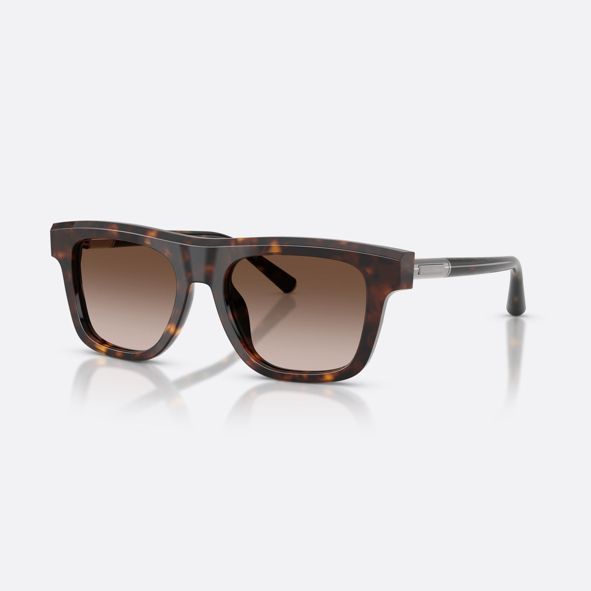 Ochelari de soare Dolce & Gabbana DG4521 502/13, patrati havana, pentru bărbați, punte integrată simplă, litere ale brandului pe braț