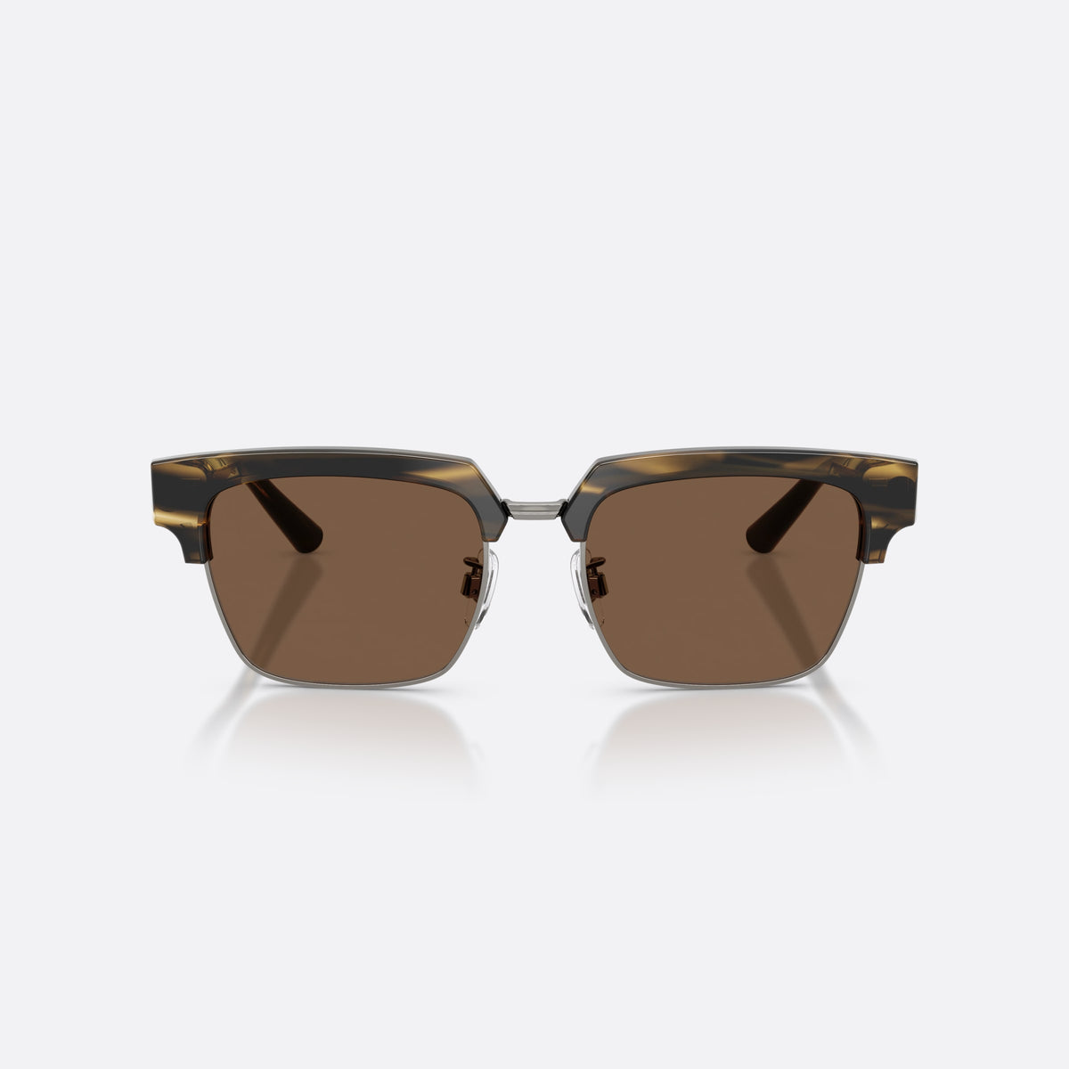 Dolce & Gabbana DG4522 306373 sunglasses, havana square frame for men, double metal bridge, brand logo on temple, front view