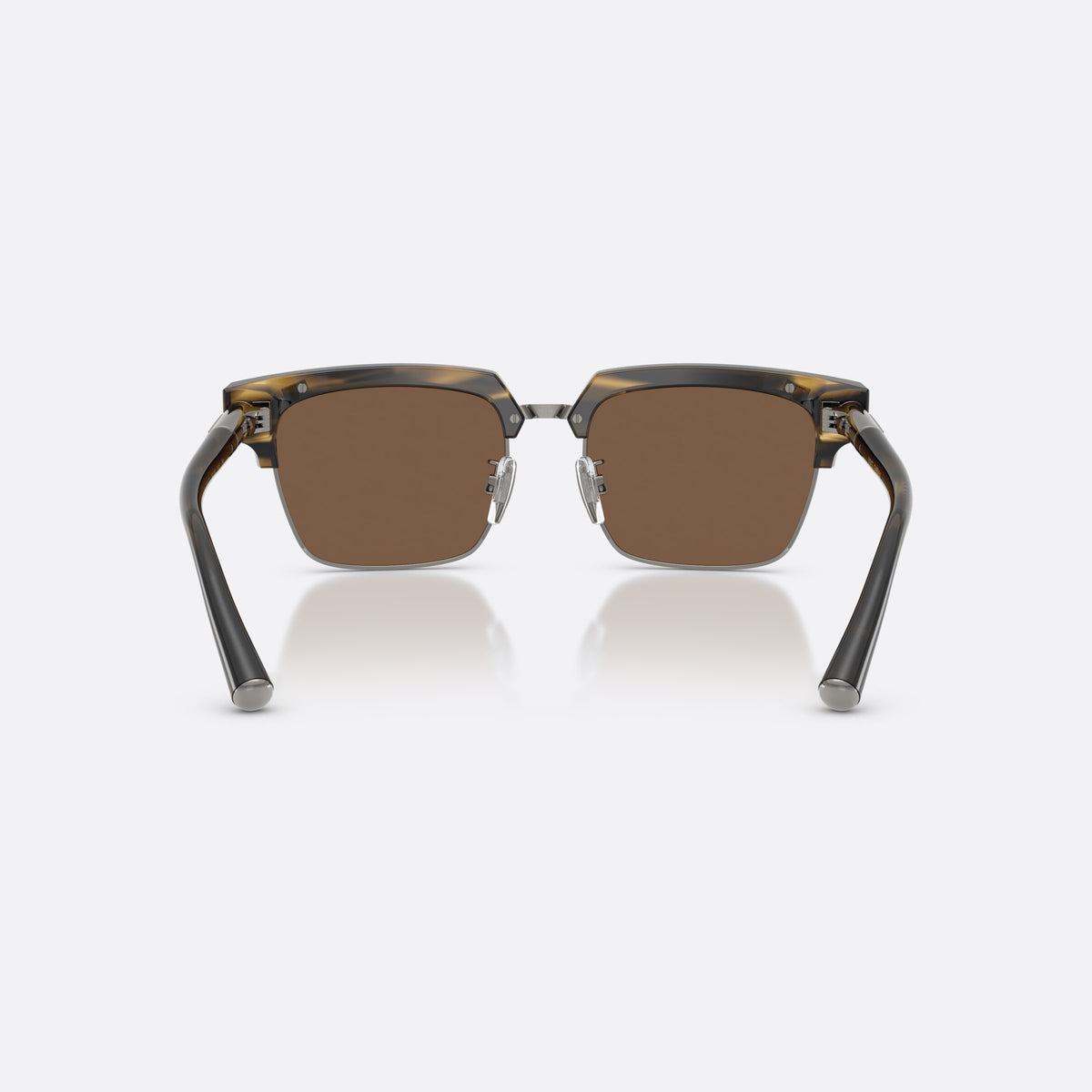 Dolce & Gabbana DG4522 306373 sunglasses, havana square frame for men, double metal bridge, brand logo on temple, back view