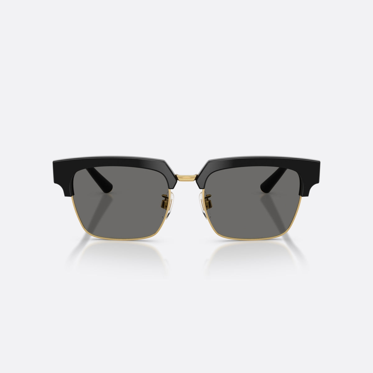 Dolce & Gabbana DG4522 501/1 sunglasses, black square frame for men, double metal bridge with gold-tone center, front view