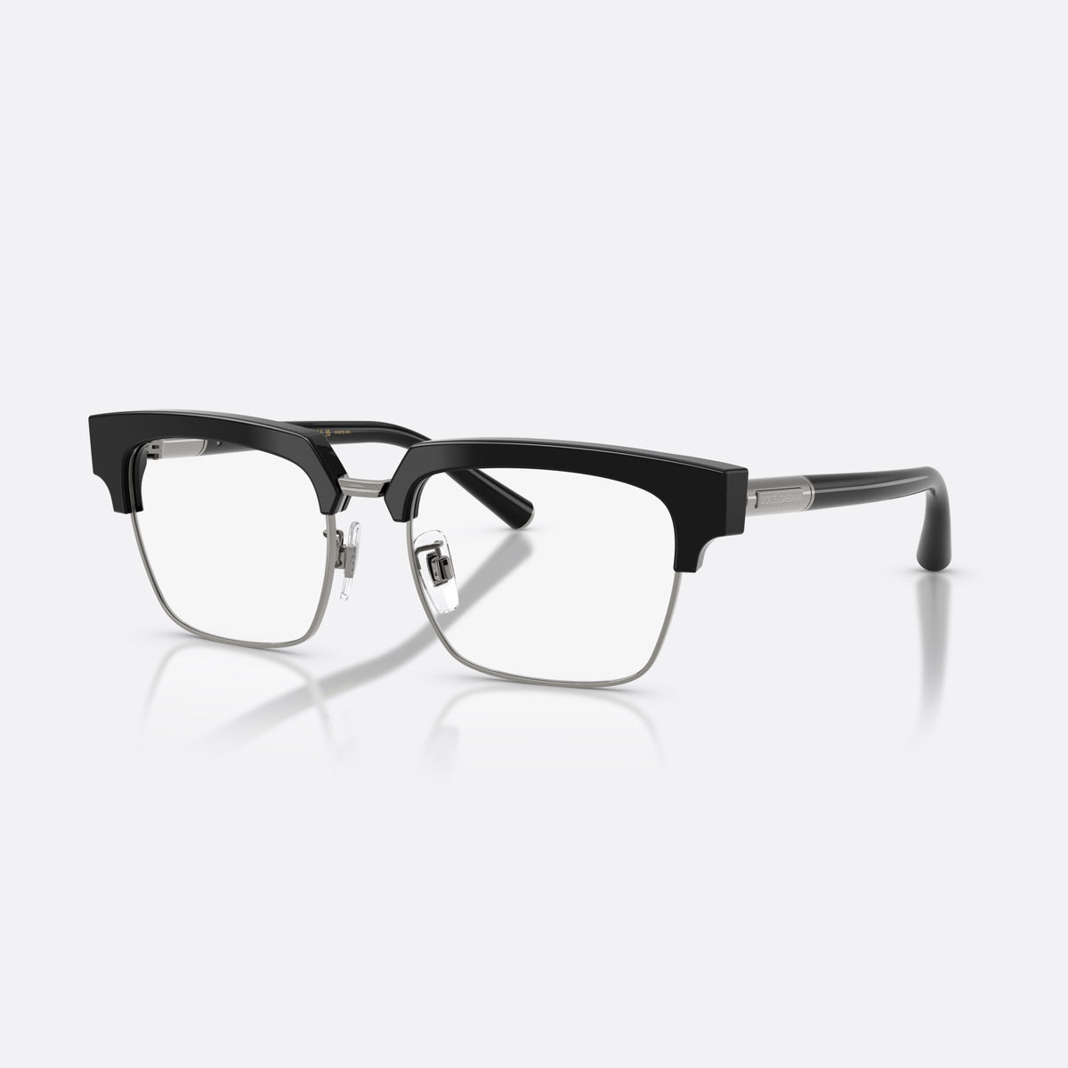 Dolce & Gabbana DG4522 501/M3 sunglasses, black square frame for men, metal double bridge with dark acetate top