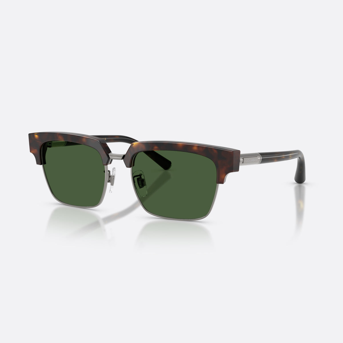 Dolce & Gabbana DG4522 502/71 sunglasses, havana square frame for men, metal saddle bridge, brand lettering on temples