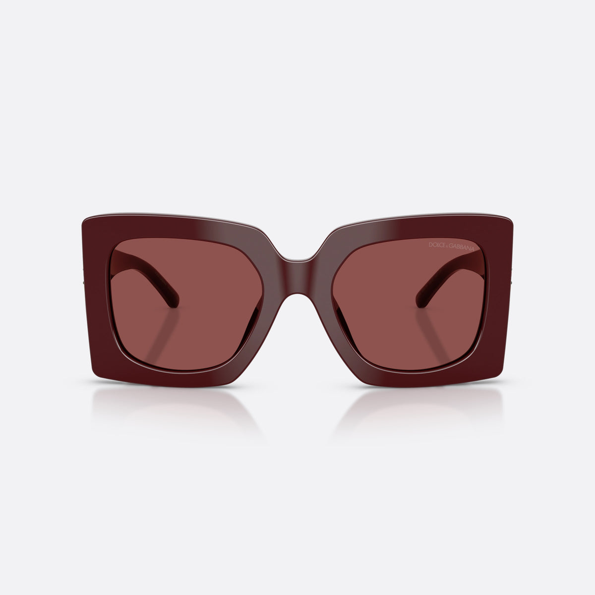 Dolce & Gabbana DG4525B 309175 sunglasses, red square frame for women, plain double bridge, brand lettering on the front rim, front view