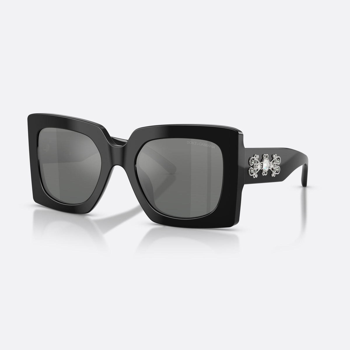 Dolce & Gabbana DG4525B 501/88 sunglasses, black square frame for women, plain wide bridge, brand lettering on the upper rim
