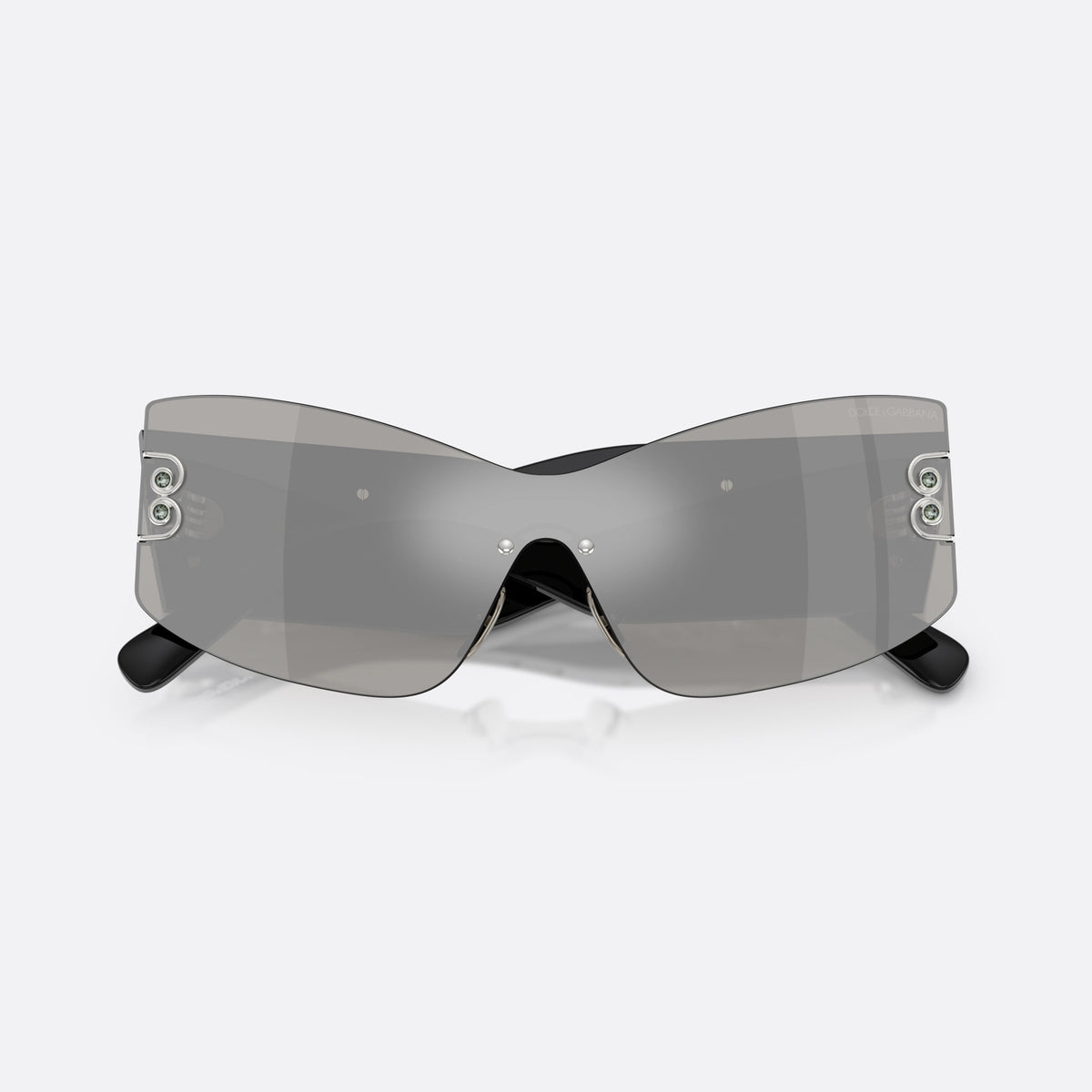 Dolce & Gabbana DG4526B 501/6G sunglasses, black cat eye frame for women, brand lettering on temples, wide black temples, folded