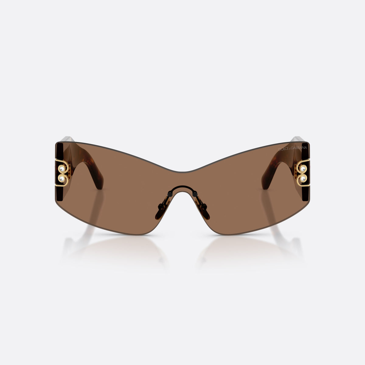 Dolce & Gabbana DG4526B 502/73 sunglasses, havana cat eye frame for women, brand lettering on temples, wide tapered temples, front view