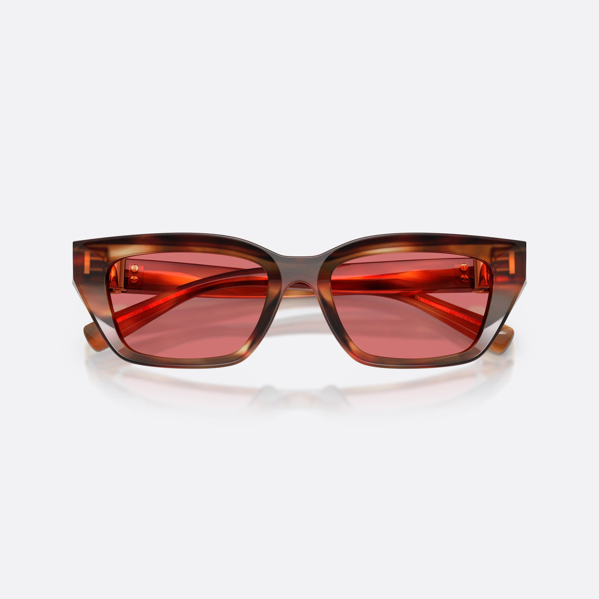 Dolce & Gabbana DG4532 322175 sunglasses, havana cat eye frame for women, plain bridge, brand lettering on temples, full-rim frame, folded