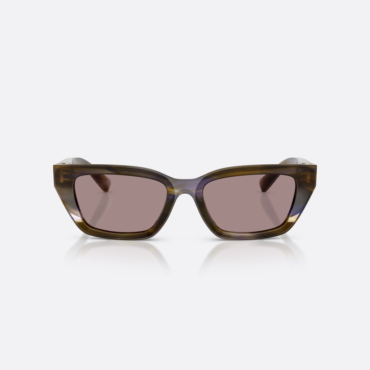Dolce & Gabbana DG4532 3447LA sunglasses, green cat eye frame for women, plain bridge, brand lettering on temples, full rim, front view