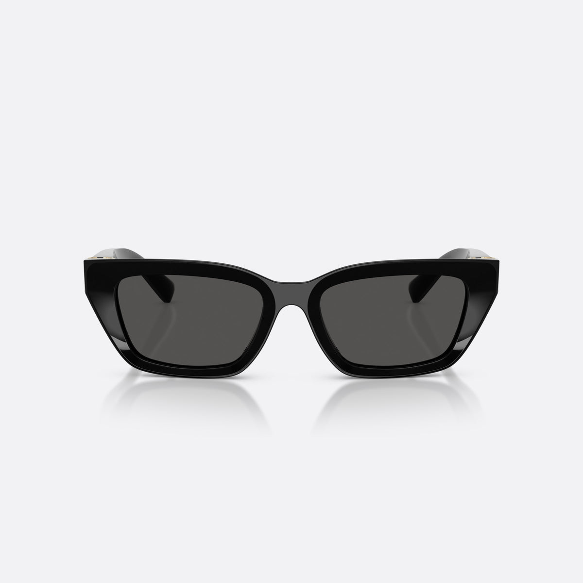 Dolce & Gabbana DG4532 501/87 sunglasses, black cat eye frame for women, plain double bridge, brand lettering on temples, front view