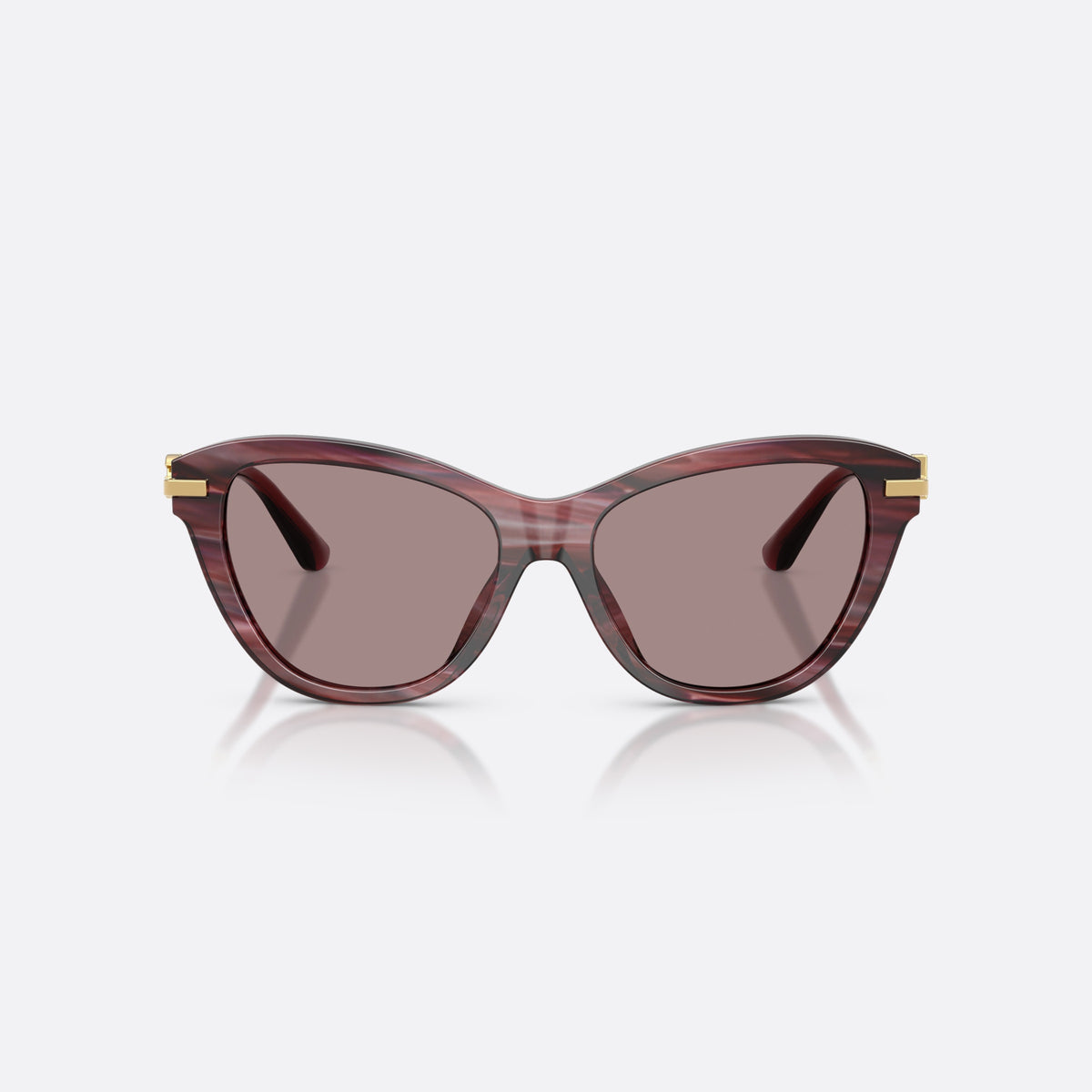 Ochelari de soare Dolce & Gabbana DG4534 3474LA, fluture violet, pentru femei, punte simplă integrată, literele brandului pe braț, vedere din față