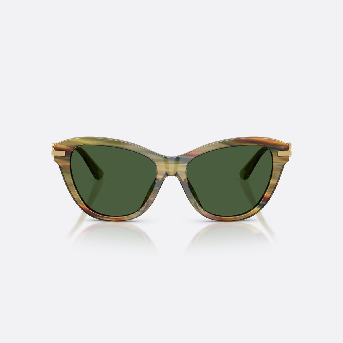 Ochelari de soare Dolce & Gabbana DG4534 347571, fluture verde, pentru femei, punte integrată simplă, logo-ul brandului pe brațe, vedere din față