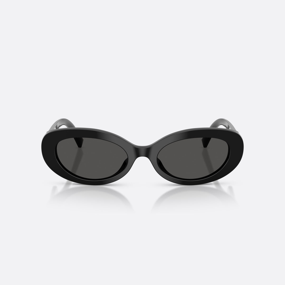 Dolce & Gabbana DG4537 501/87 sunglasses, black oval frame for women, plain bridge, brand logo on plaque, full-rim frame, front view