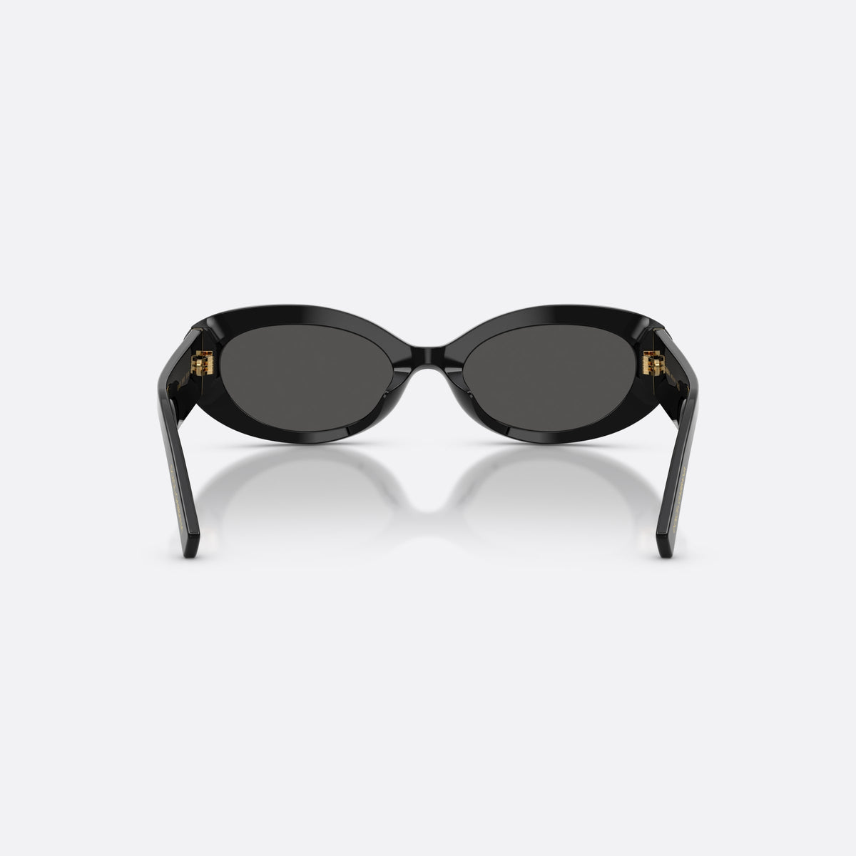 Dolce & Gabbana DG4537 501/87 sunglasses, black oval frame for women, plain bridge, brand logo on plaque, full-rim frame, back view