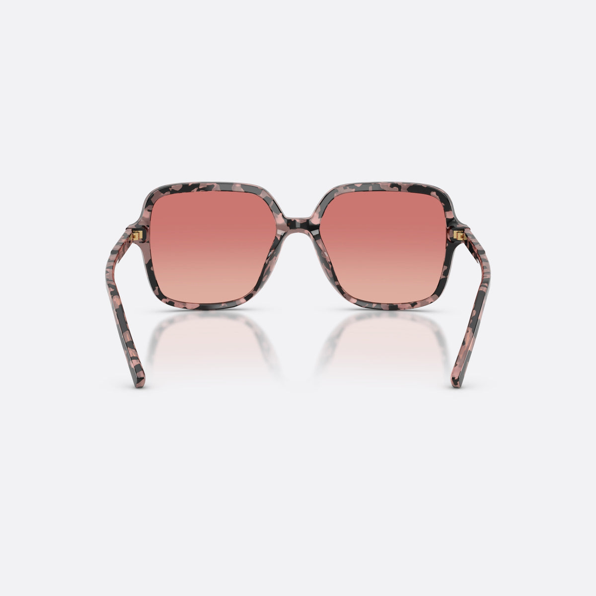 Dolce & Gabbana DG4539 3476A5 sunglasses, havana square frame for women, plain double bridge, brand lettering on the temples, back view