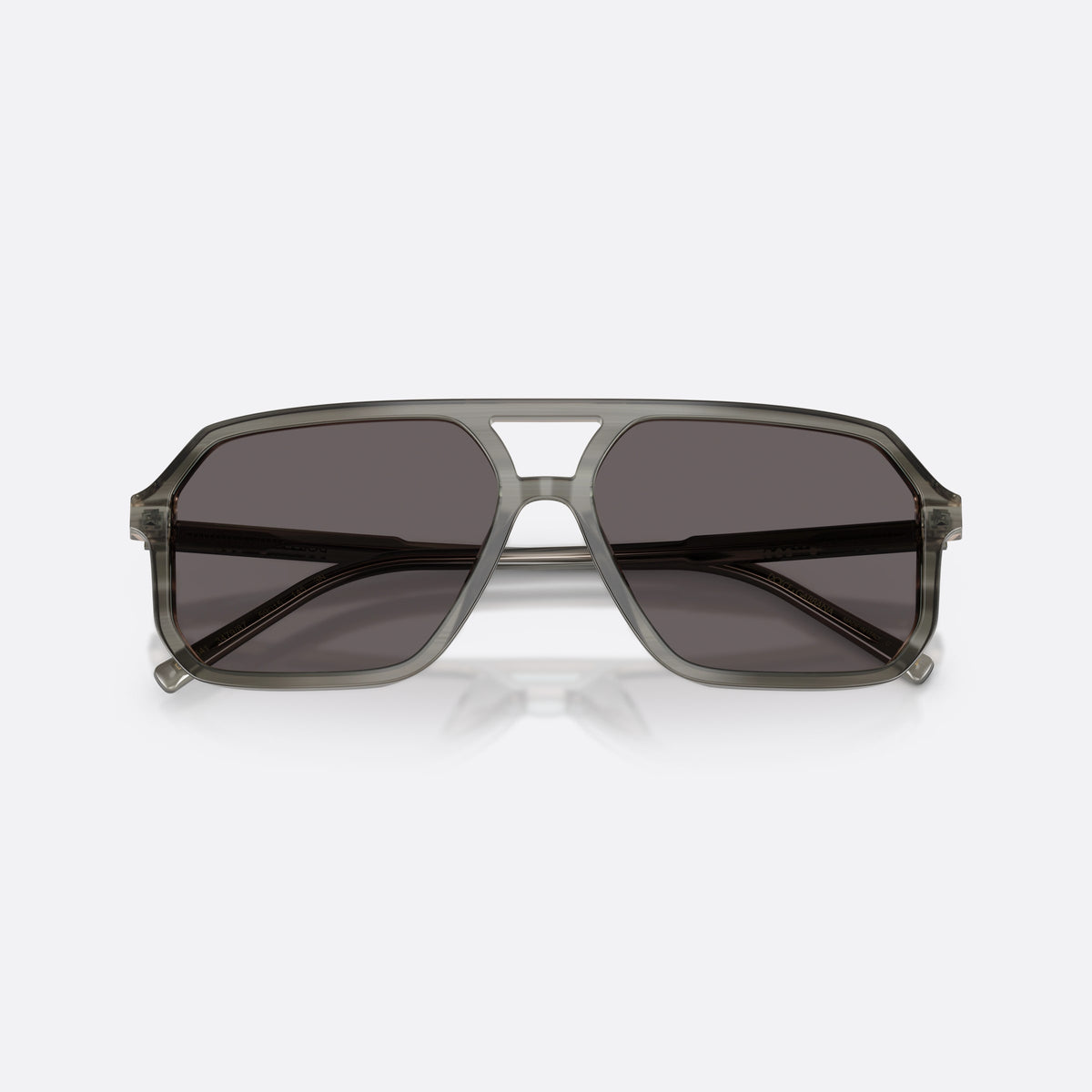 Dolce & Gabbana DG4541 347987 sunglasses, grey pilot frame, unisex, double bridge, brand lettering on temples, full rim, folded