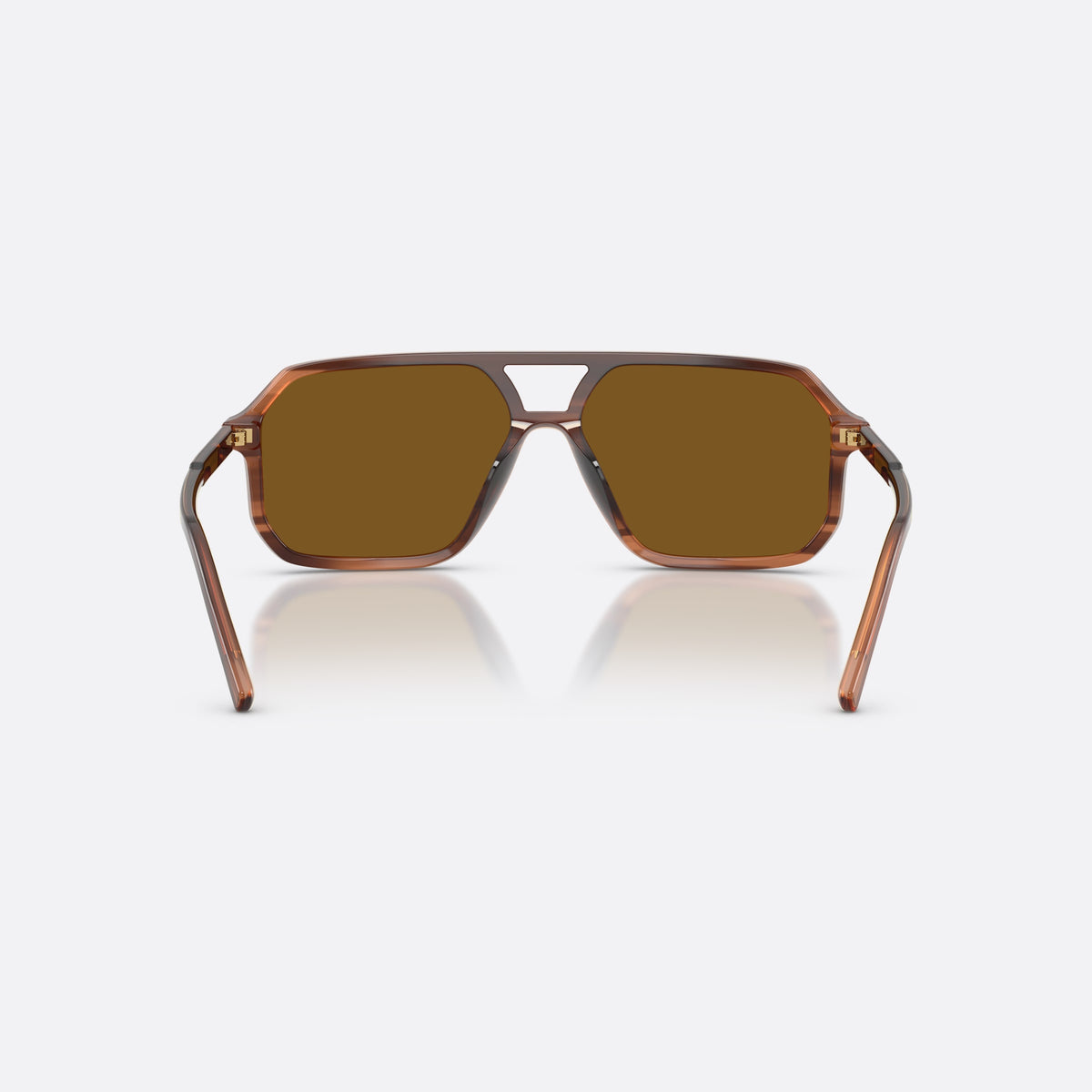 Dolce & Gabbana DG4541 348183 sunglasses, brown pilot frame, unisex, double bridge, brand logo on temple, full-rim frame, back view