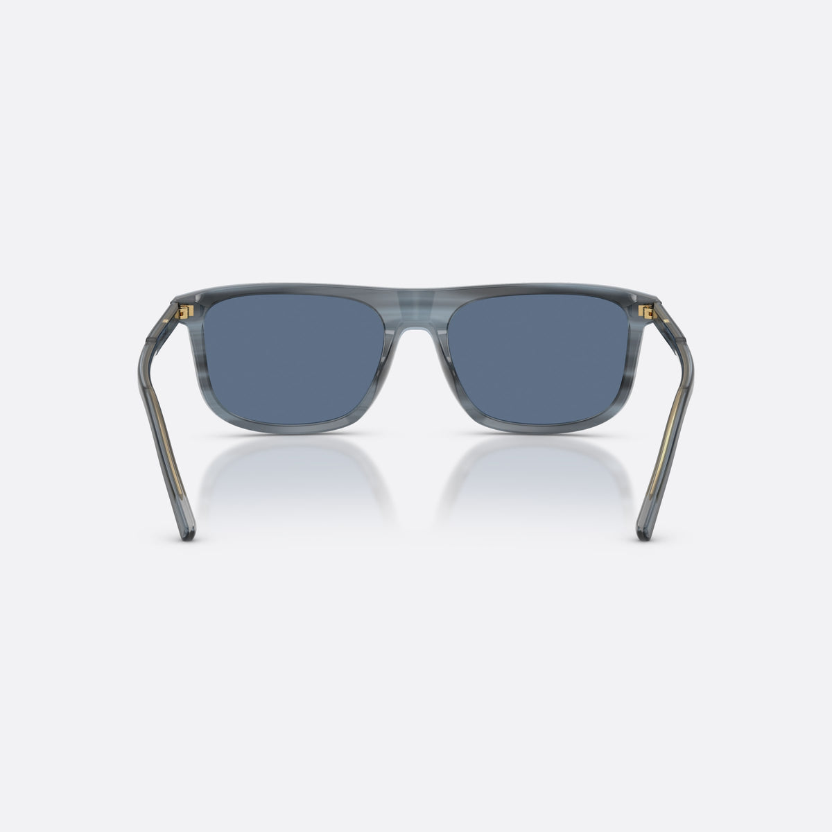 Dolce & Gabbana DG4542 348280 sunglasses, blue square frame for men, plain bridge, brand lettering on temples, full-rim frame, back view
