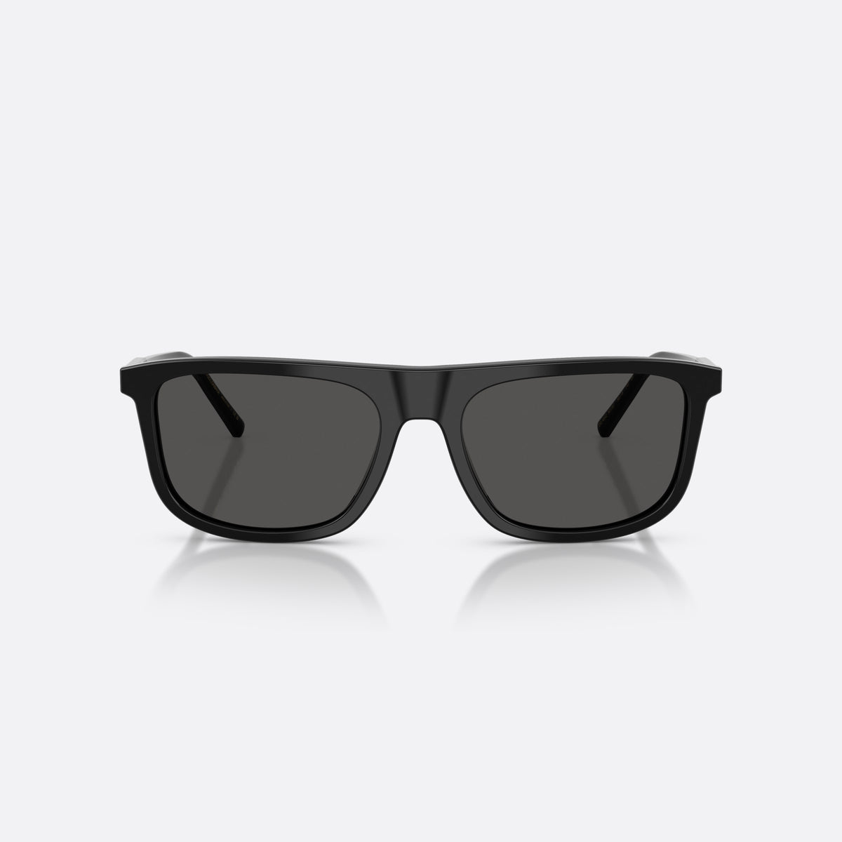 Dolce & Gabbana DG4542 501/87 sunglasses, black square frame for men, plain bridge, integrated into frame, slim tapered temples, front view