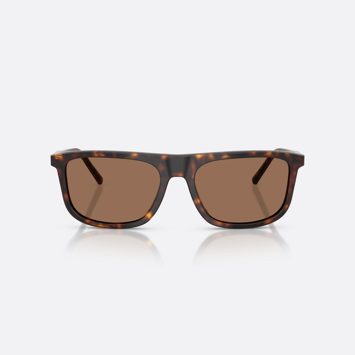 Ochelari de soare Dolce & Gabbana DG4542 502/73, patrati havana, pentru bărbați, punte simplă, brațe plate, conice, ramă completă, vedere din față
