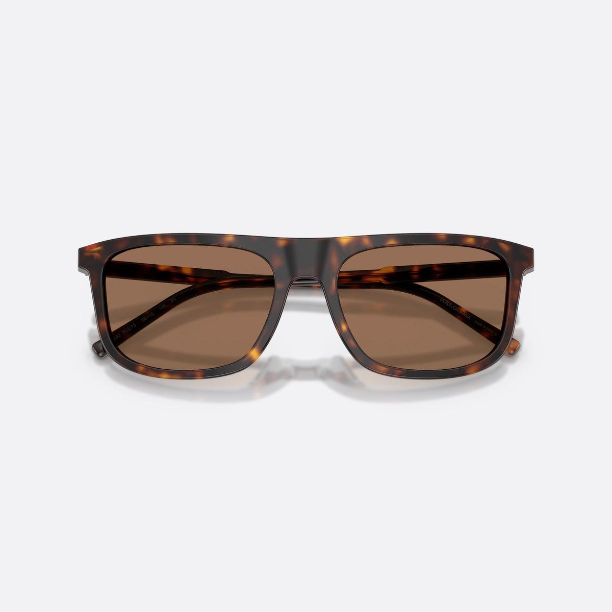 Ochelari de soare Dolce & Gabbana DG4542 502/73, patrati havana, pentru bărbați, punte simplă, brațe plate, conice, ramă completă, cu brațele pliate