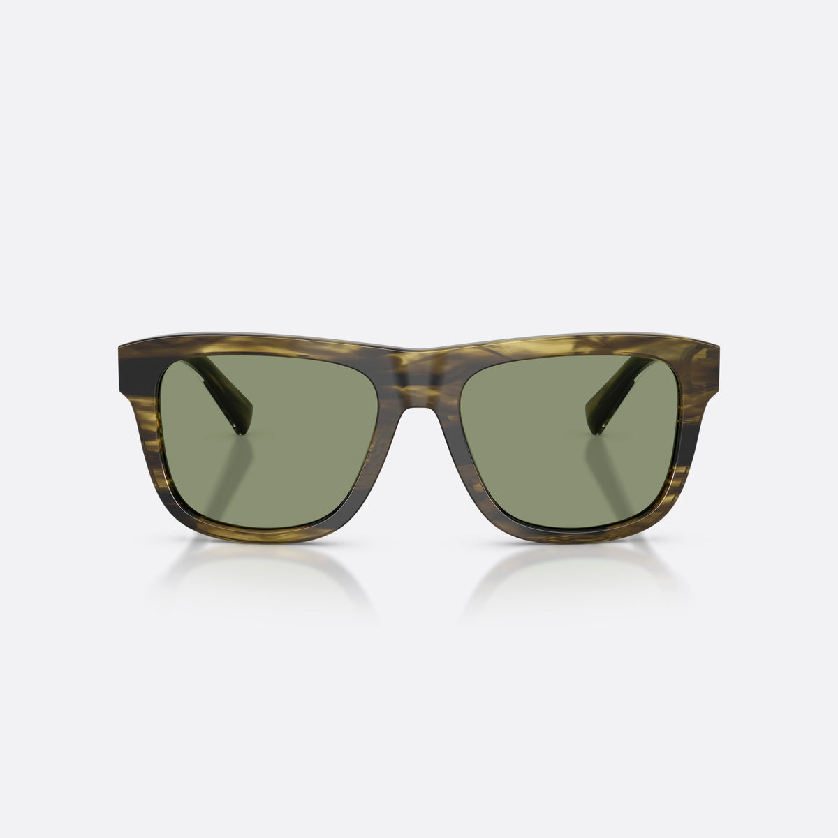 Ochelari de soare Dolce & Gabbana DG4545 306682, patrati verde, pentru bărbați, punte simplă, literele brandului pe braț, ramă completă, vedere din față