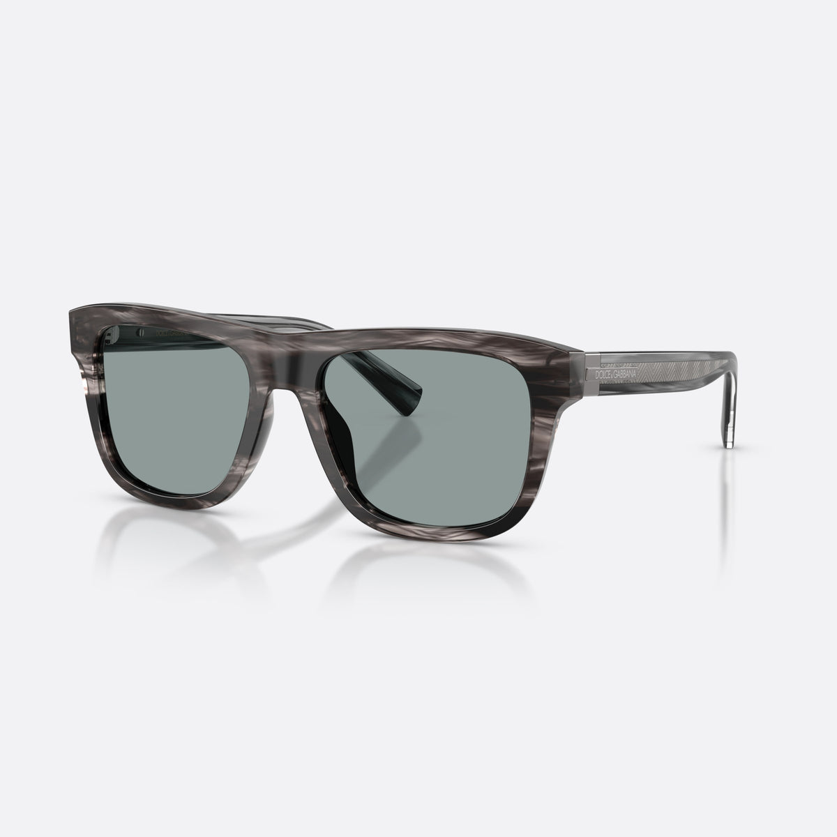 Dolce & Gabbana DG4545 3440/1 sunglasses, grey square frame for men, plain bridge, integrated into frame, full-rim thick frame