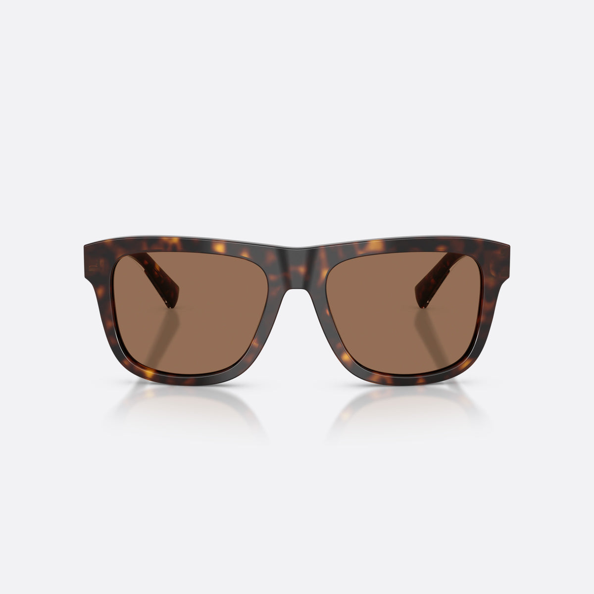 Dolce & Gabbana DG4545 502/73 sunglasses, havana square frame for men, plain bridge, brand lettering on temple, full-rim frame, front view