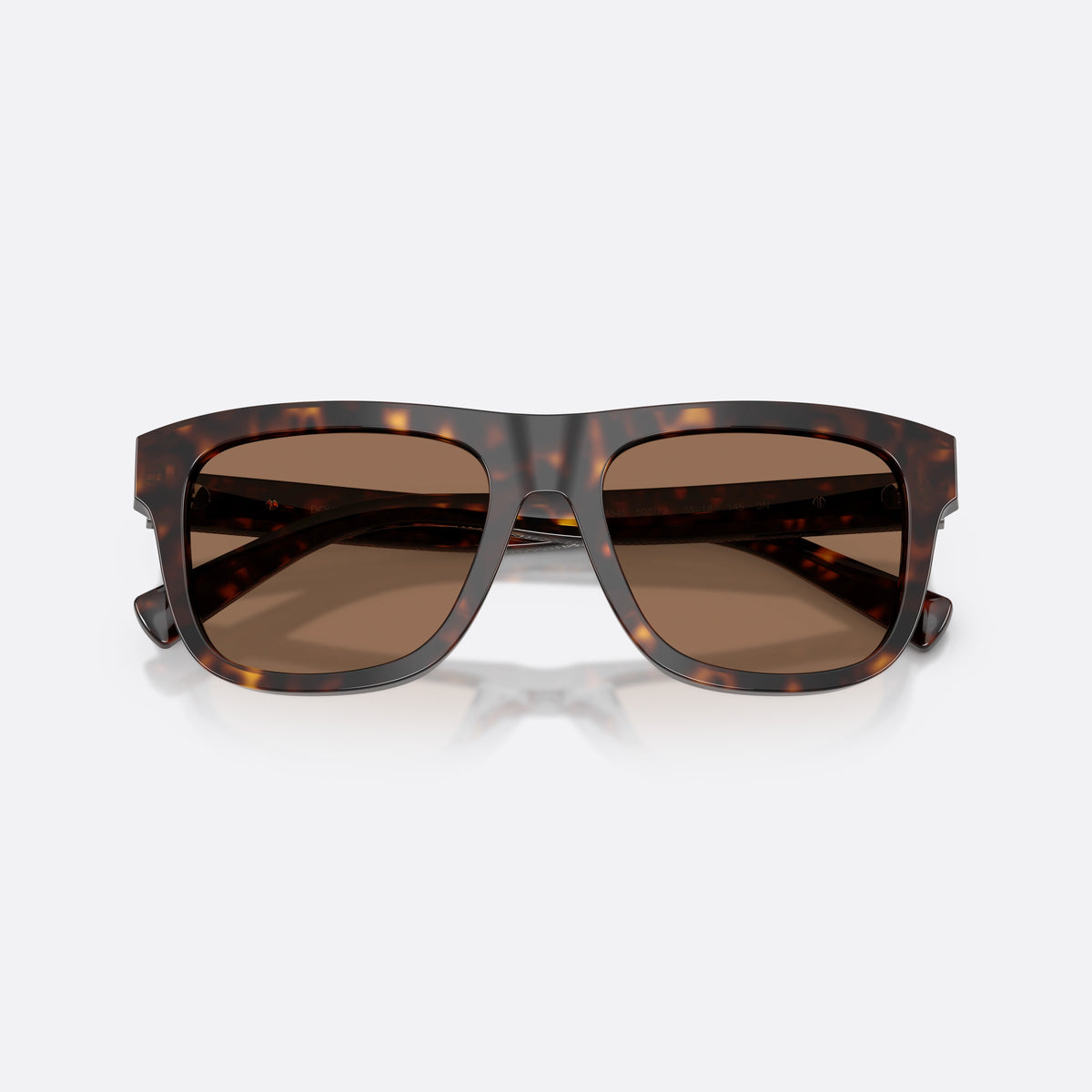 Dolce & Gabbana DG4545 502/73 sunglasses, havana square frame for men, plain bridge, brand lettering on temple, full-rim frame, folded